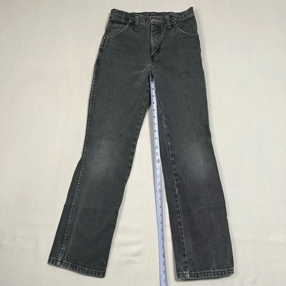 Wrangler Black Denim Jeans USA‎ Made Mid-Rise Straight Leg Rigid - Size 27